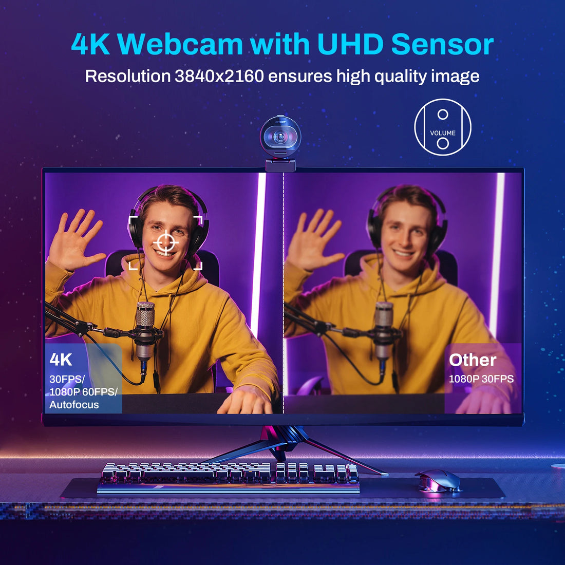 كاميرا بث مباشر EMEET S600 بدقة 4K – أداء فائق لعشّاق المحتوى