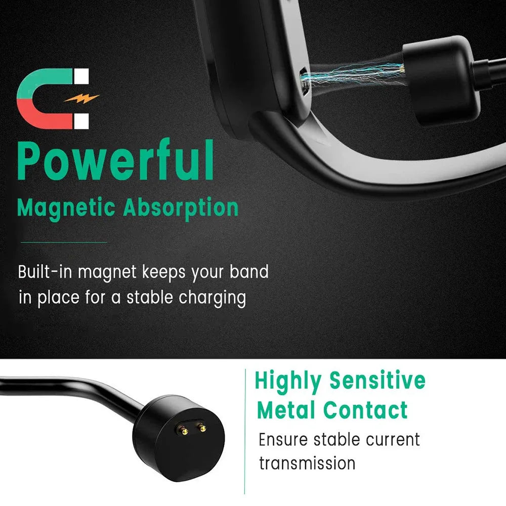 شاحن مغناطيسي ذكي لسوار شاومي Mi Band (الإصدارات 3 إلى 8)